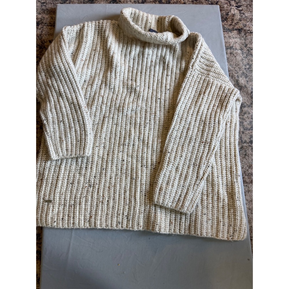 Gorpcore Womens Joules Ribbed Flecked Turtleneck Sweater 10 Cream